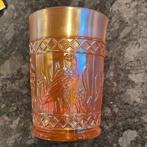 Carnival Glass Mug Stork & Rushes Dugan - Picture 3 of 11